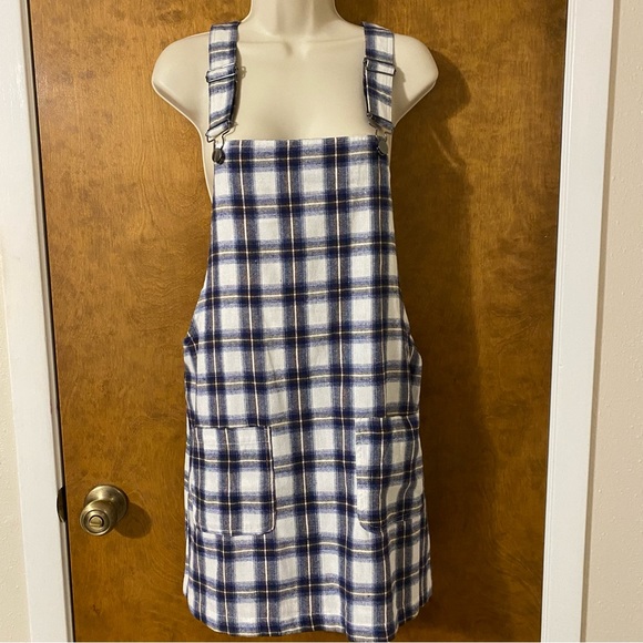 Plaid Overall Dress - Picture 1 of 2